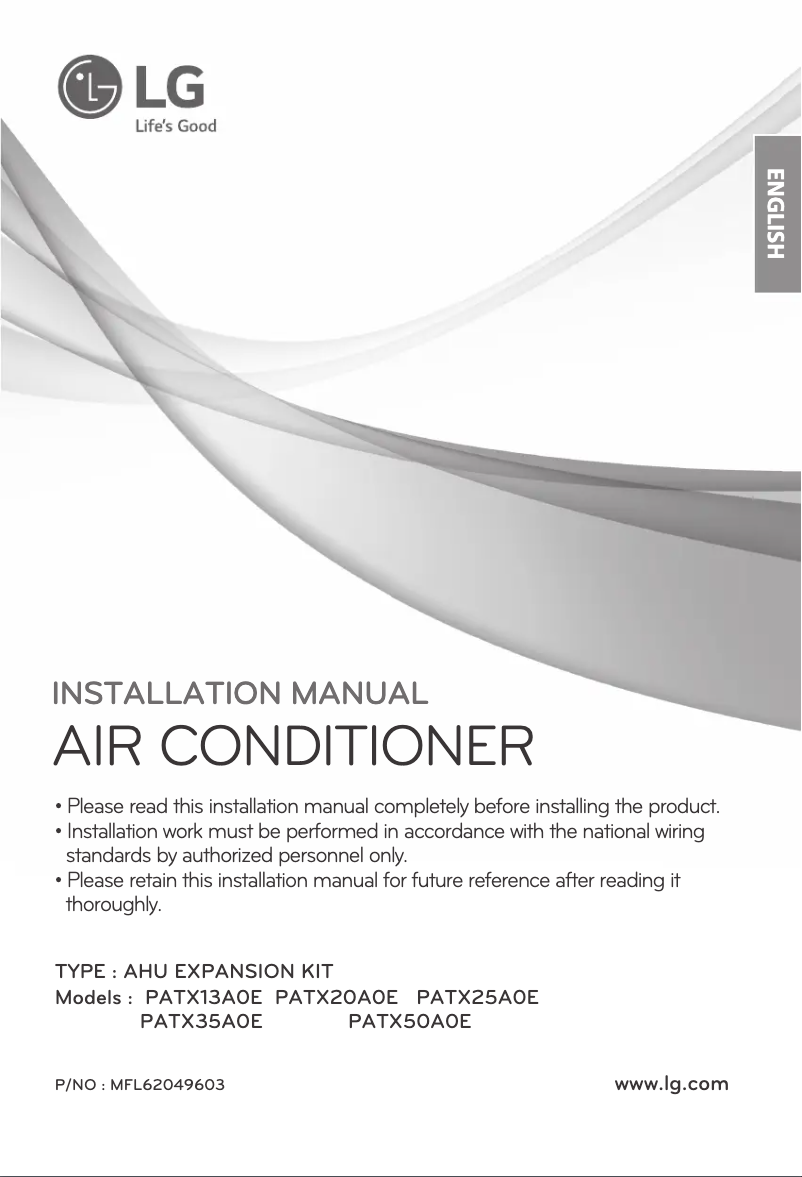 Página 1 del manual Manual de usuario LG PATX35A0E