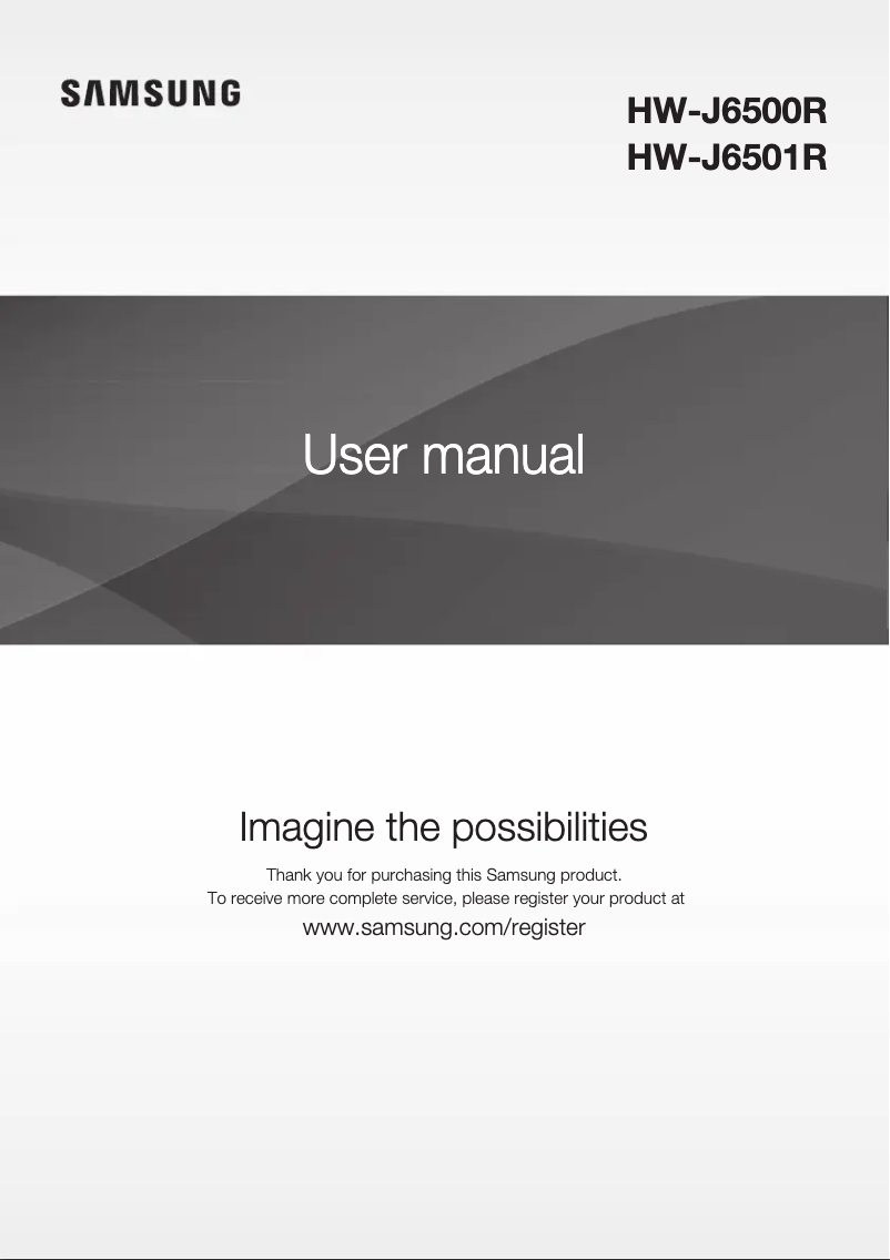 Page 1 de la notice Manuel utilisateur Samsung HW-J6511R