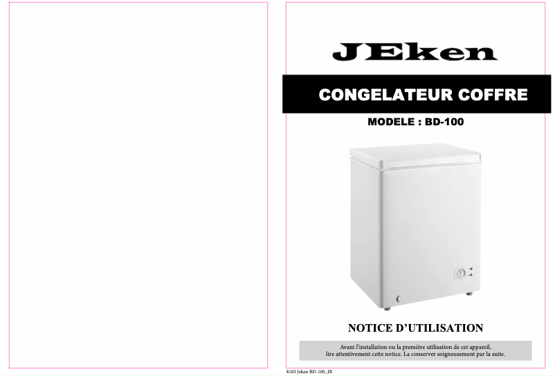 Página 1 del manual Manual de usuario Jeken BD-100